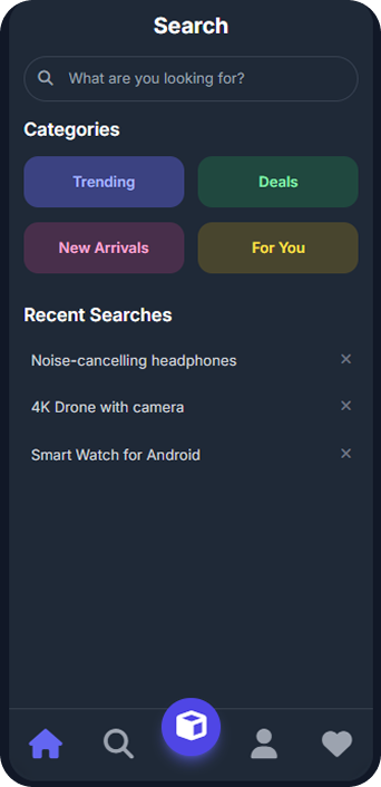 Prism App Home Screen